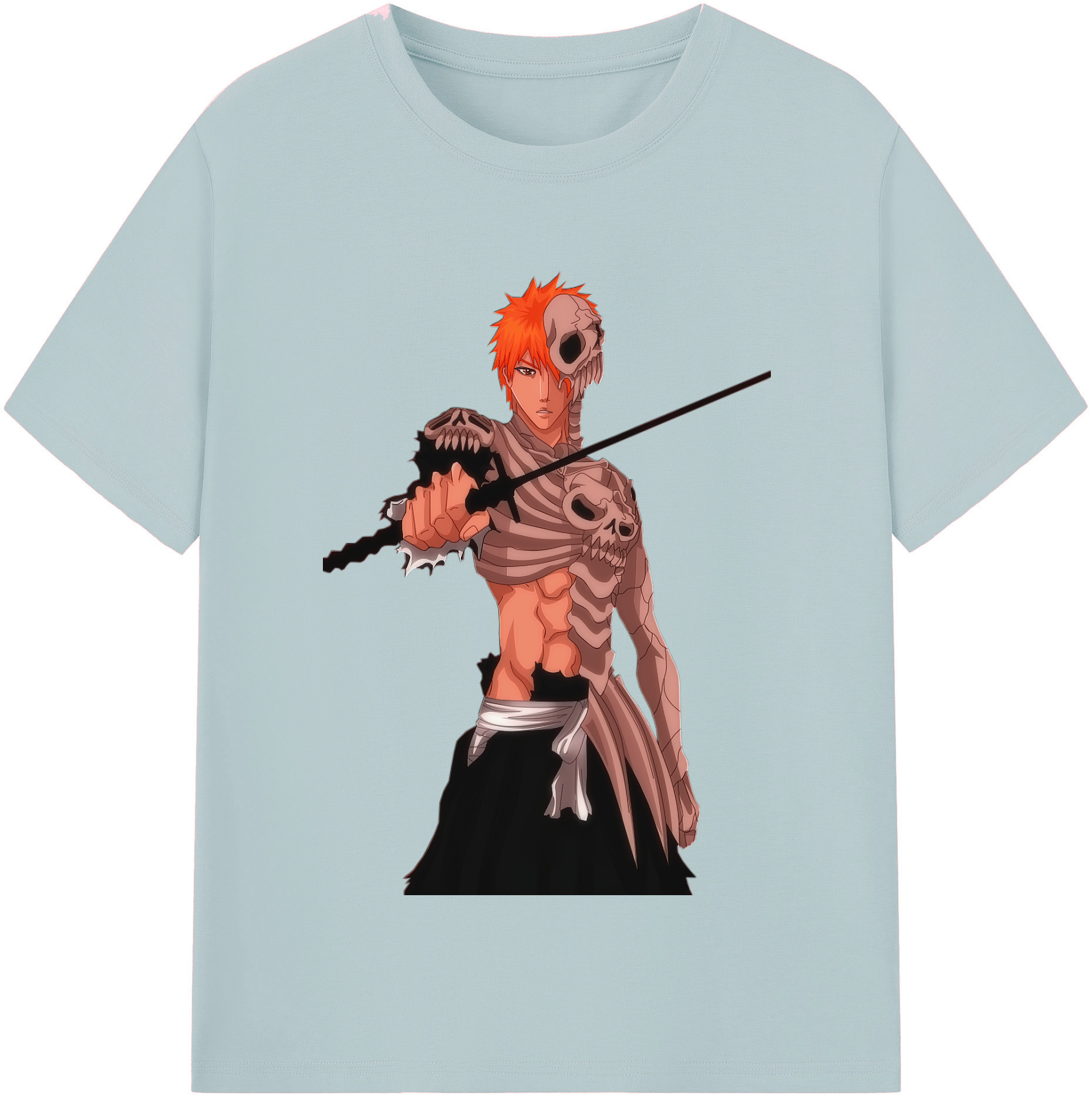 （画像用） ブリーチ 黒崎一護（くろさき いちご）BLEACH Kurosaki Ichigo 綿100％半袖Tシャツ（フロントプリント）